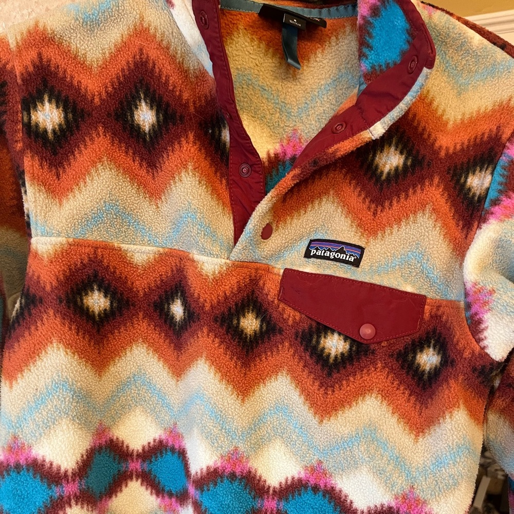 Patagonia Synchilla Snap Fleece Pullover Timber Twist Aztec Wms Small. Worn once